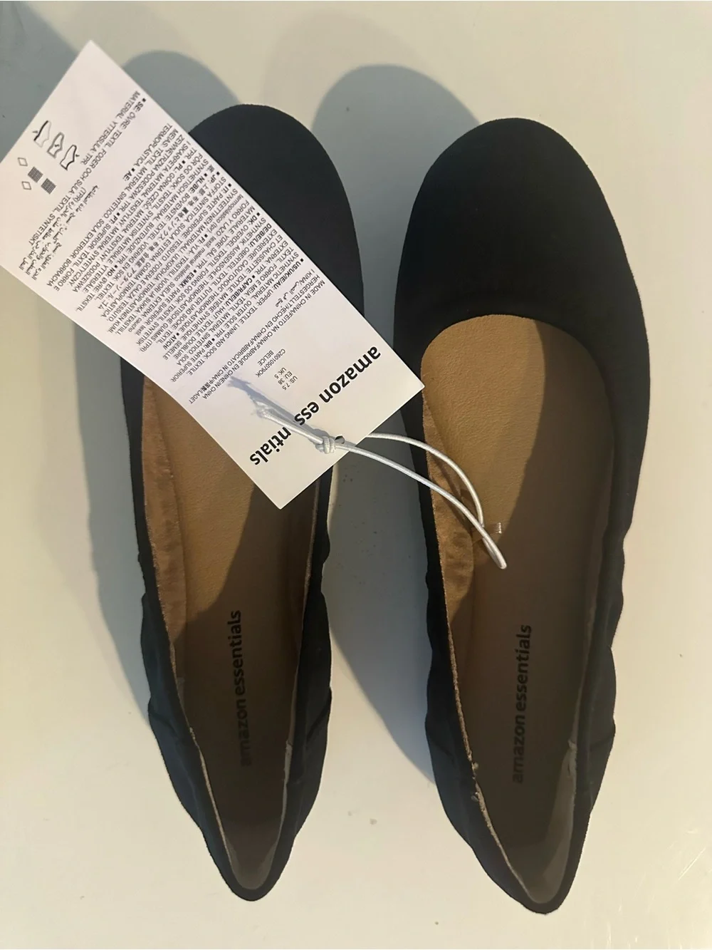 Belice Ballet Flats by Amazon Essentials, Black Women's Slip-On, NWT, 7.5